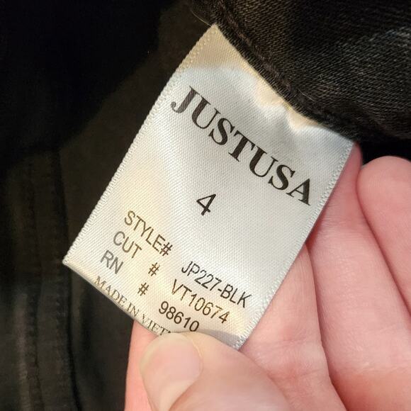 Just USA Black Dark Wash Denim Casual Classic High Rise Bootcut Jeans Size 4 - Picture 9 of 10